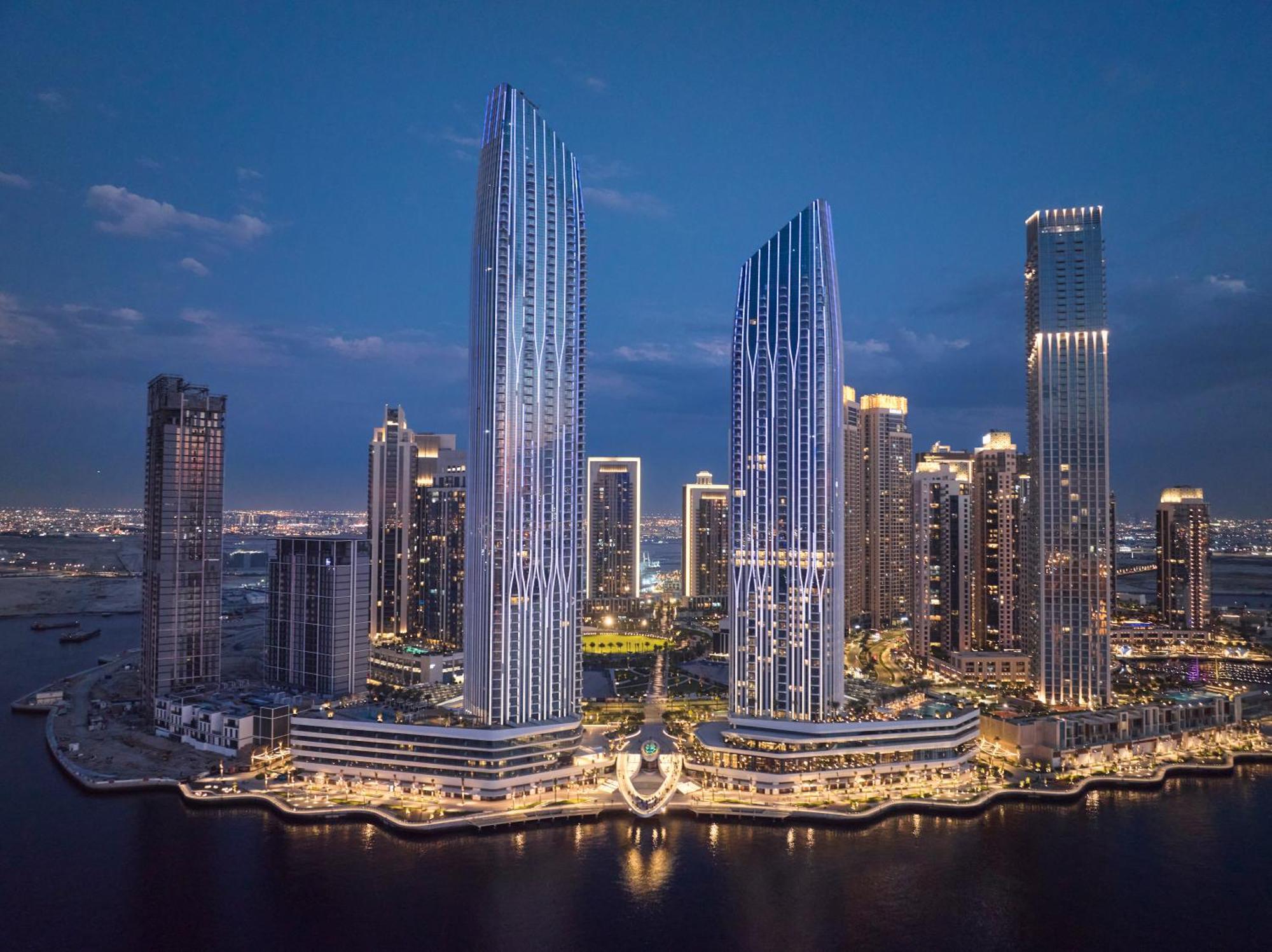Address Creek Harbour Hotel Dubai Ngoại thất bức ảnh The complex at night